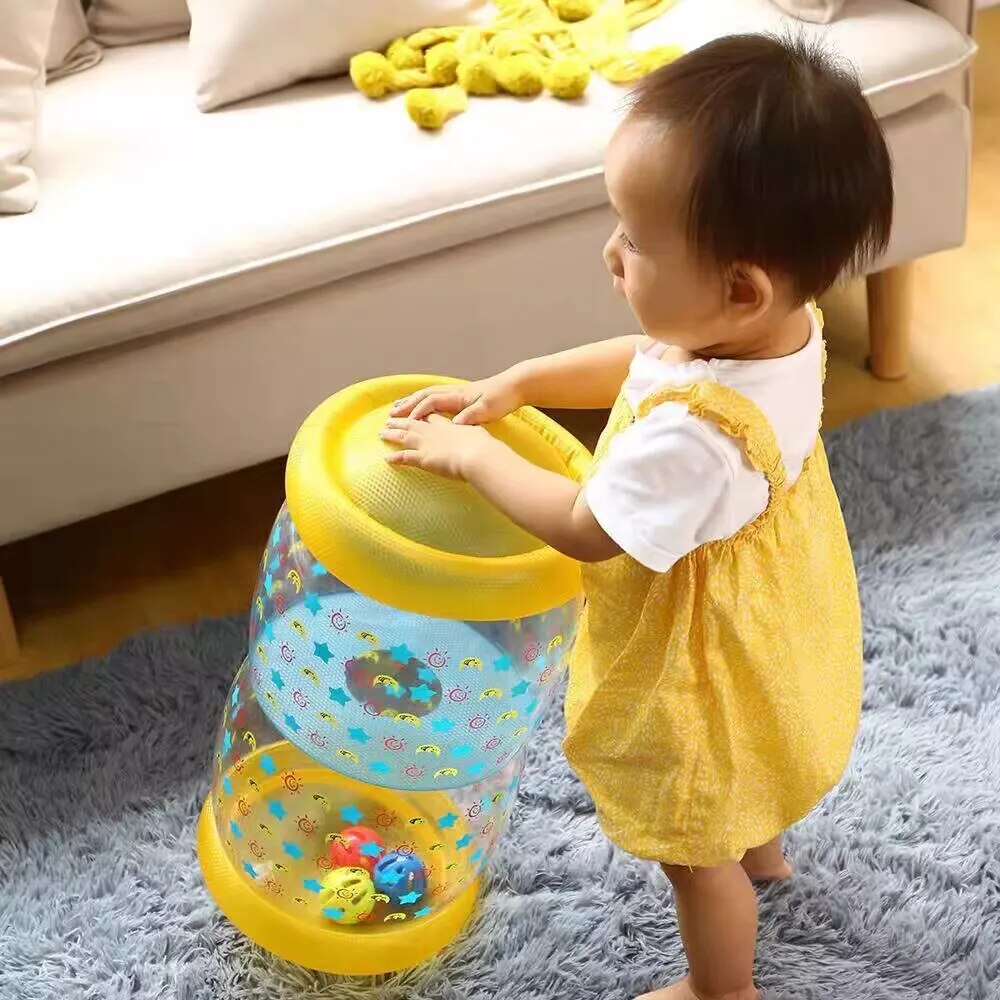Inflatable Baby Crawling Roller Toy with Rattle and Ball PVC Early Educational Toy Q570859
