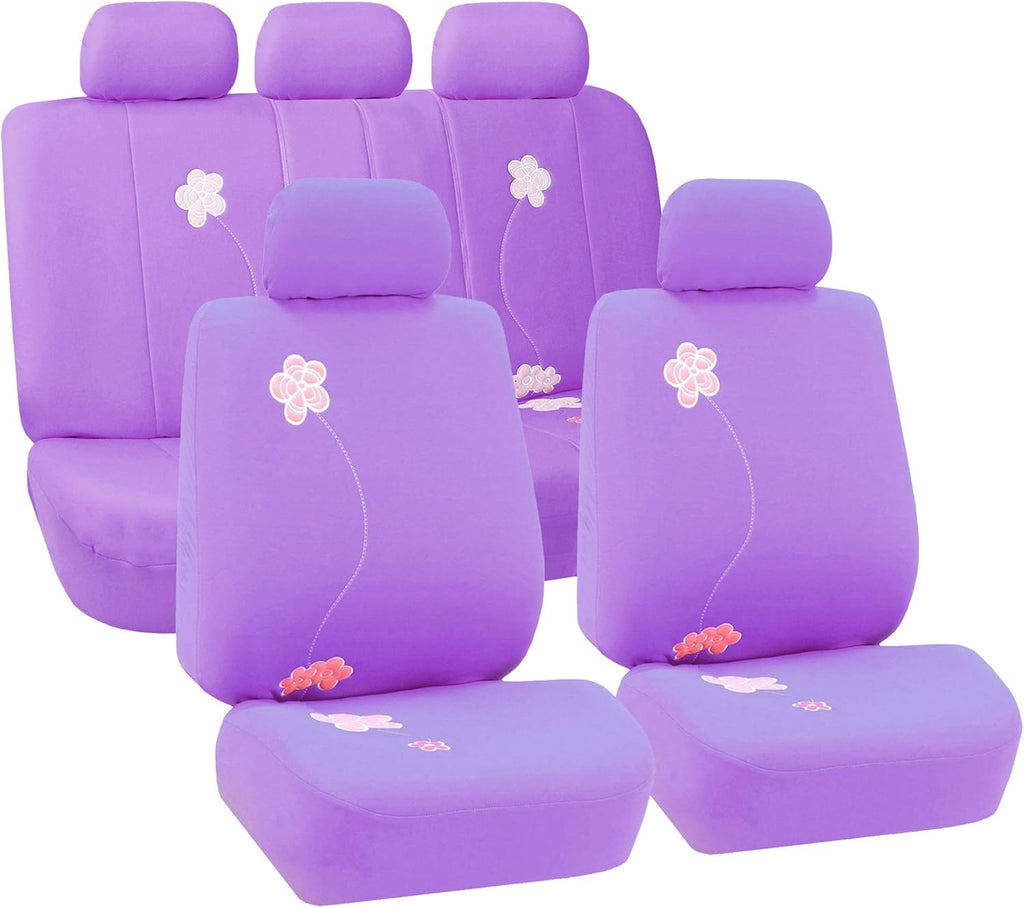 Black Butterfly Embroidery Automotive Seat Covers M9314