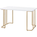 White Writing Desk with Metal Sled Base A1503