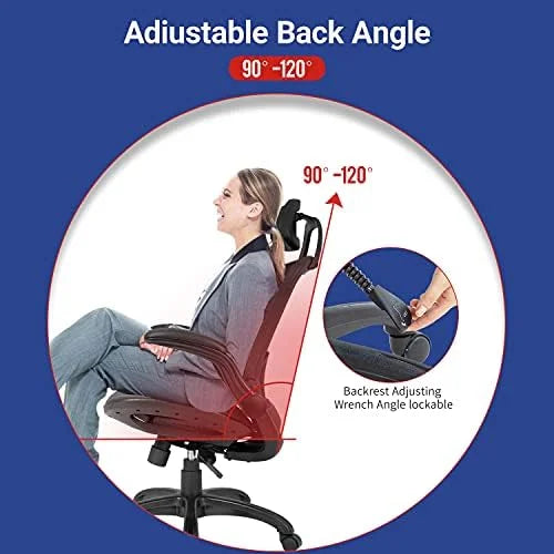 Grey Ergonomic Mesh Office Chair with Lumbar Support D2629