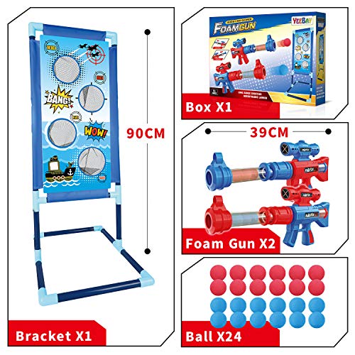 Shooting Game Toy with 2pk Air Guns, Target & 24 Foam Balls W912352