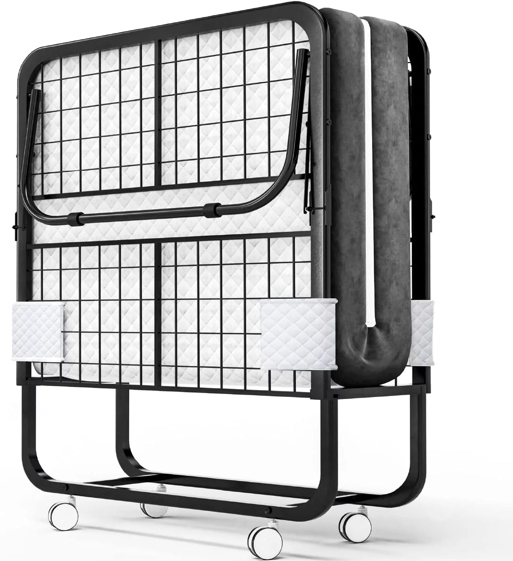 Folding Bed with Mattress 75x38 Cot Size Memory Foam V6489