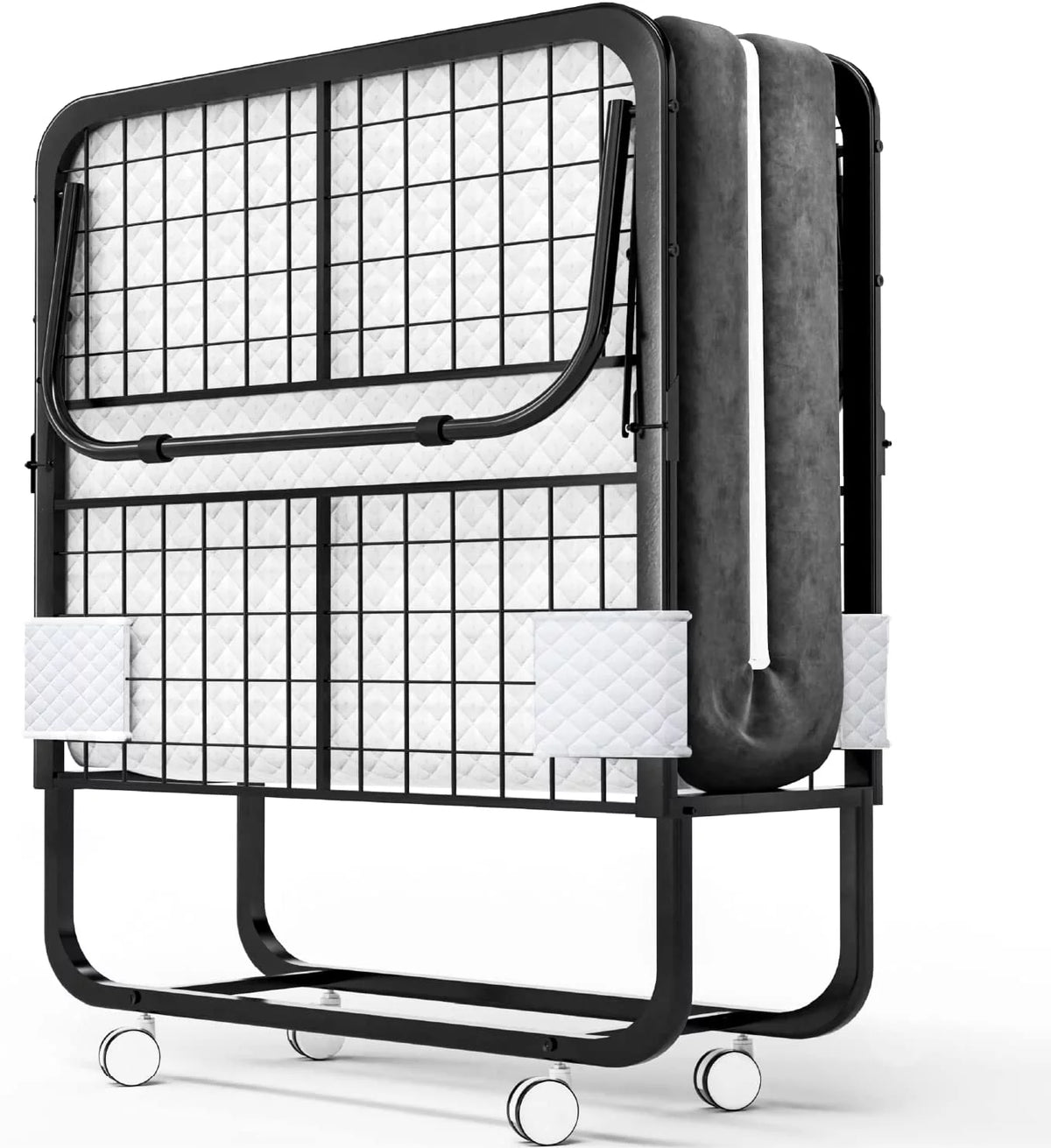 Folding Bed with Mattress 75x38 Cot Size Memory Foam V6489