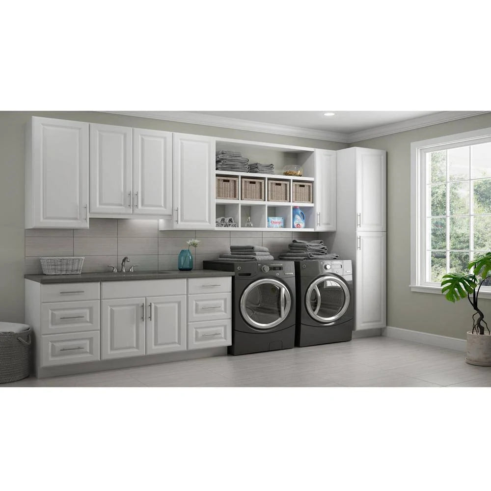 Satin White Pull Out Trash Can Base Kitchen Cabinet A478