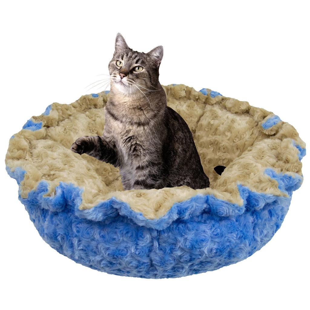 Ultra Plush Camel Rose Blue Sky Deluxe Dog Pet Cuddle Pod Bed, 30 inch x 30 inch E47257