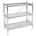 Chrome and Glass Floor Console X91896