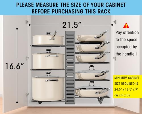 8-Tier Adjustable Heavy-Duty Pot and Pan Storage Rack U343854