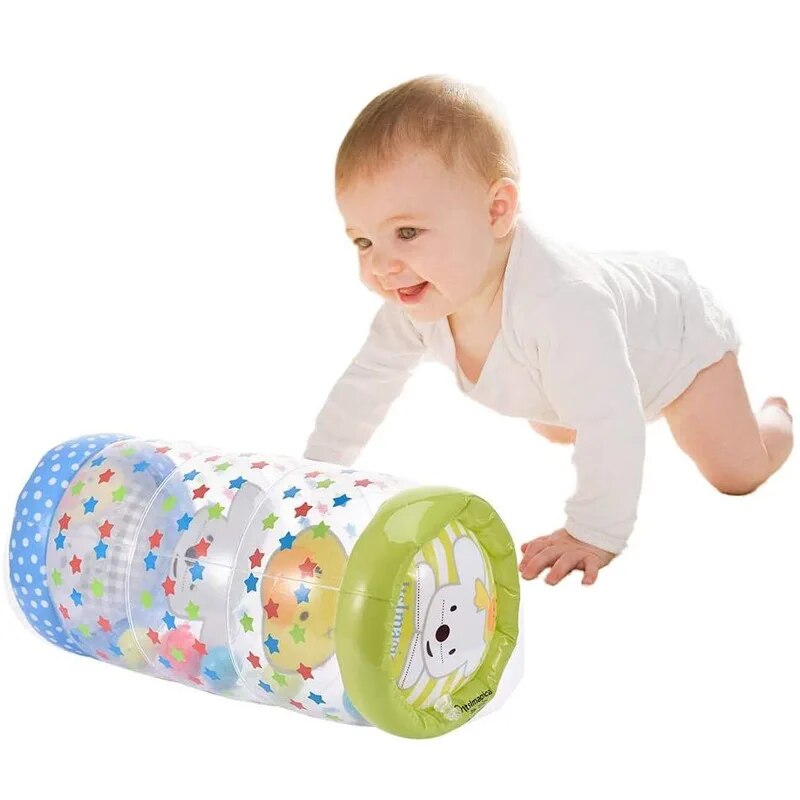 Inflatable Baby Crawling Roller Toy with Rattle and Ball PVC Early Educational Toy Q570859