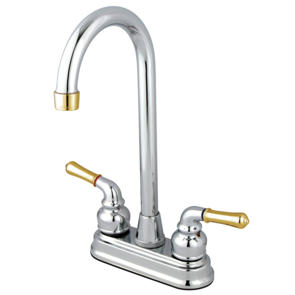Chrome Polished Brass Two-Handle Centerset High-Arch Bar Faucet C371903