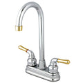 Chrome Polished Brass Two-Handle Centerset High-Arch Bar Faucet C371903