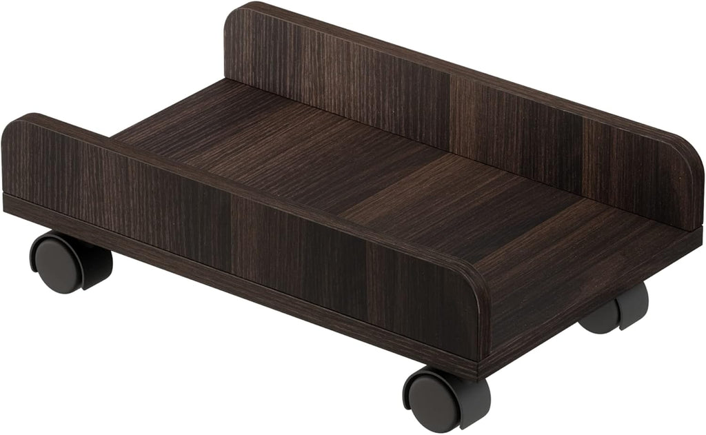 Rustic Brown CPU Stand Cart with 4 Caster Wheels N2072