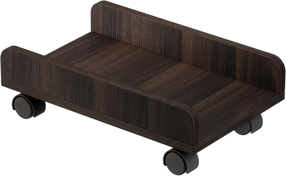 Rustic Brown CPU Stand Cart with 4 Caster Wheels N2072