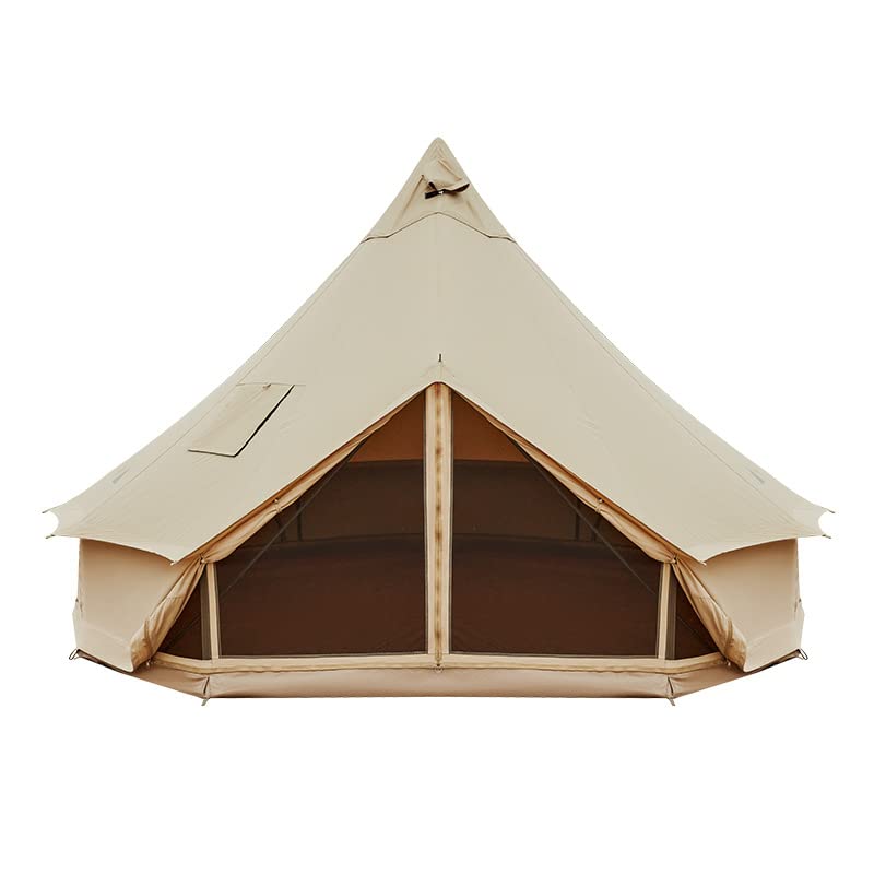 Canvas Bell Tent with Stove Jack, 4 Season Waterproof Tent I646494