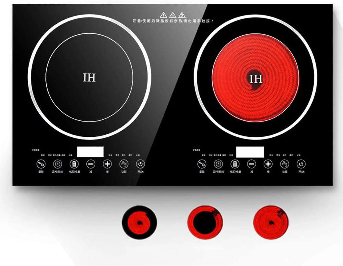 2400W Electric Double Burner Cooktop Black L725986