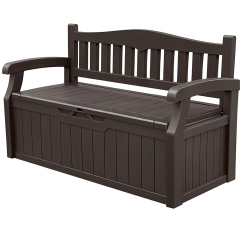 80 Gallon Storage Bench Deck Box Lockable Black F829135