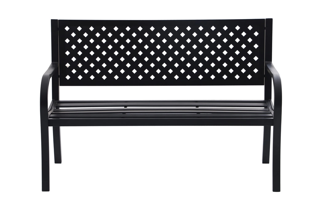 Black Steel Garden Bench E738