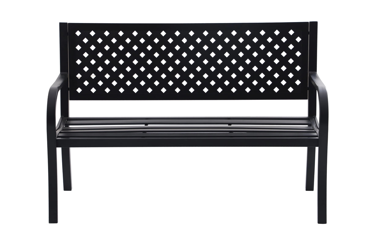Black Steel Garden Bench E738