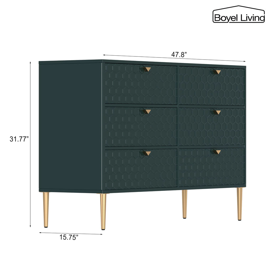 6 Drawer MDF Wood Dresser J919