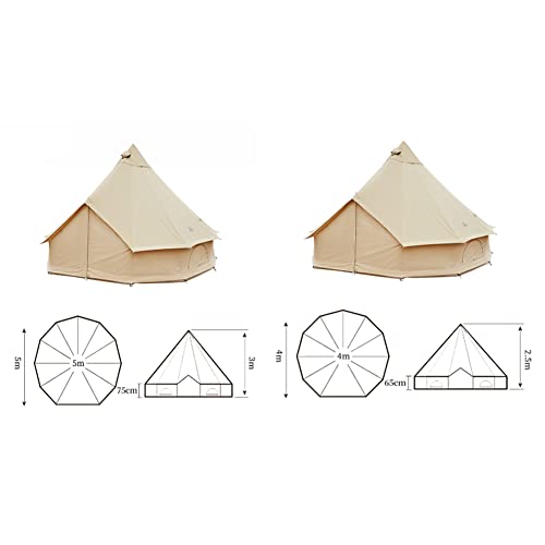 Canvas Bell Tent with Stove Jack, 4 Season Waterproof Tent I646494