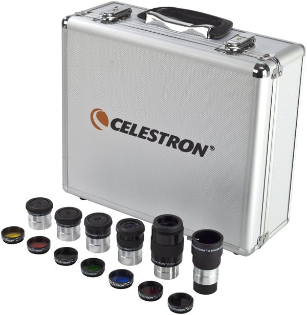 14 Piece Telescope Eyepiece and Filter Accessory Kit with Metal Carry Case E413