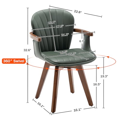 Set of 2 Gray Fabric Faux Leather Dining Chairs with Arms M202