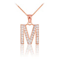 10K Diamond Monogram Pendant Necklace O790