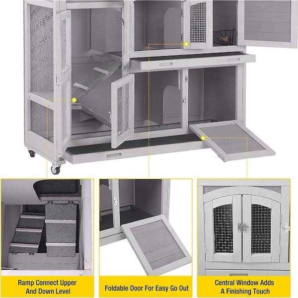2 Story Rabbit Hutch on Wheels V81795
