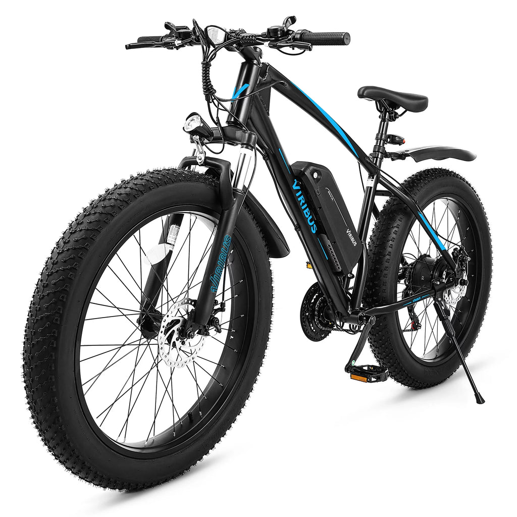 Electric Mountain Bike 26" 500W Fat Tire Blue A1295