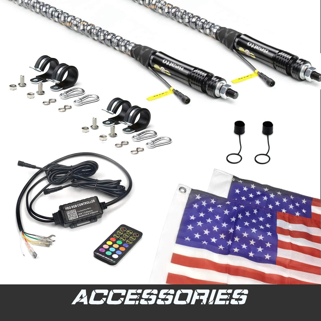 2PCS 4FT LED Whips Light with Remote and App Control G65543