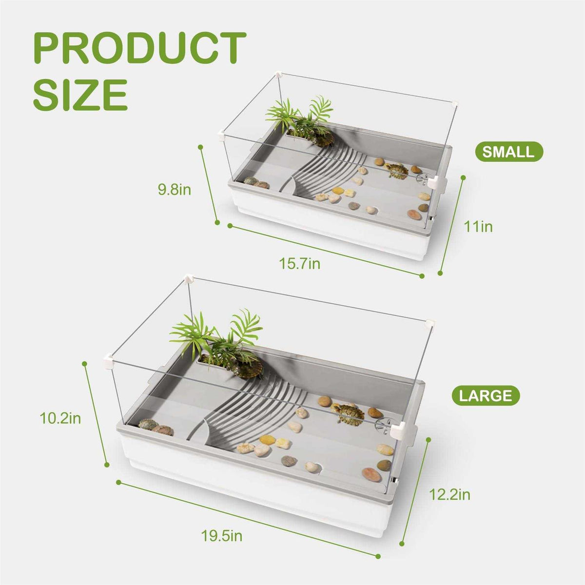 Acrylic Aquatic Tortoise Aquarium Starter Kit with Multi-Function Area O8047