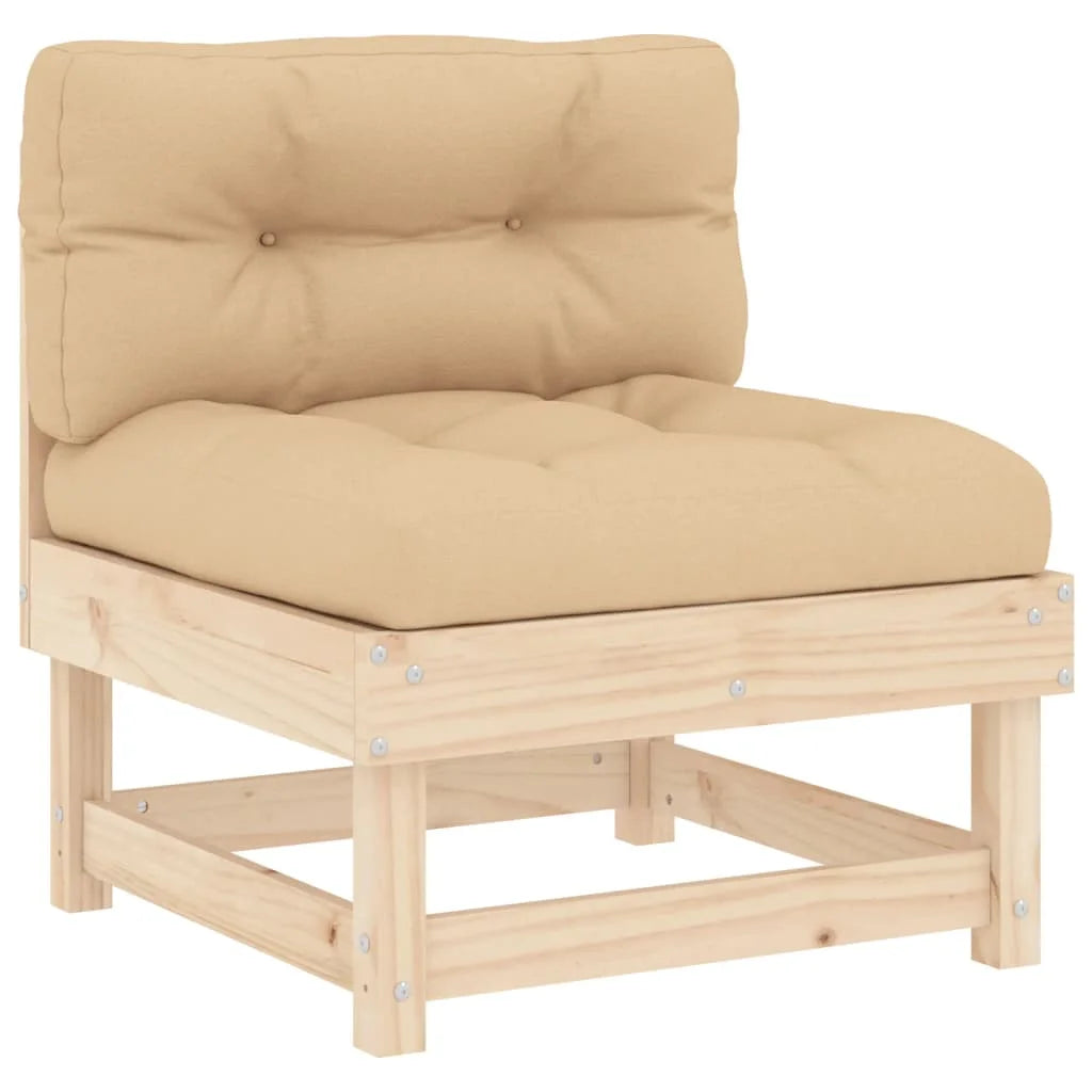 Solid Wood Pine Sofa with Cushions D991