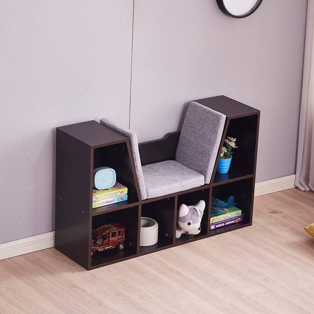 Modern 6-Cubby Kids Bookcase Wood K825296
