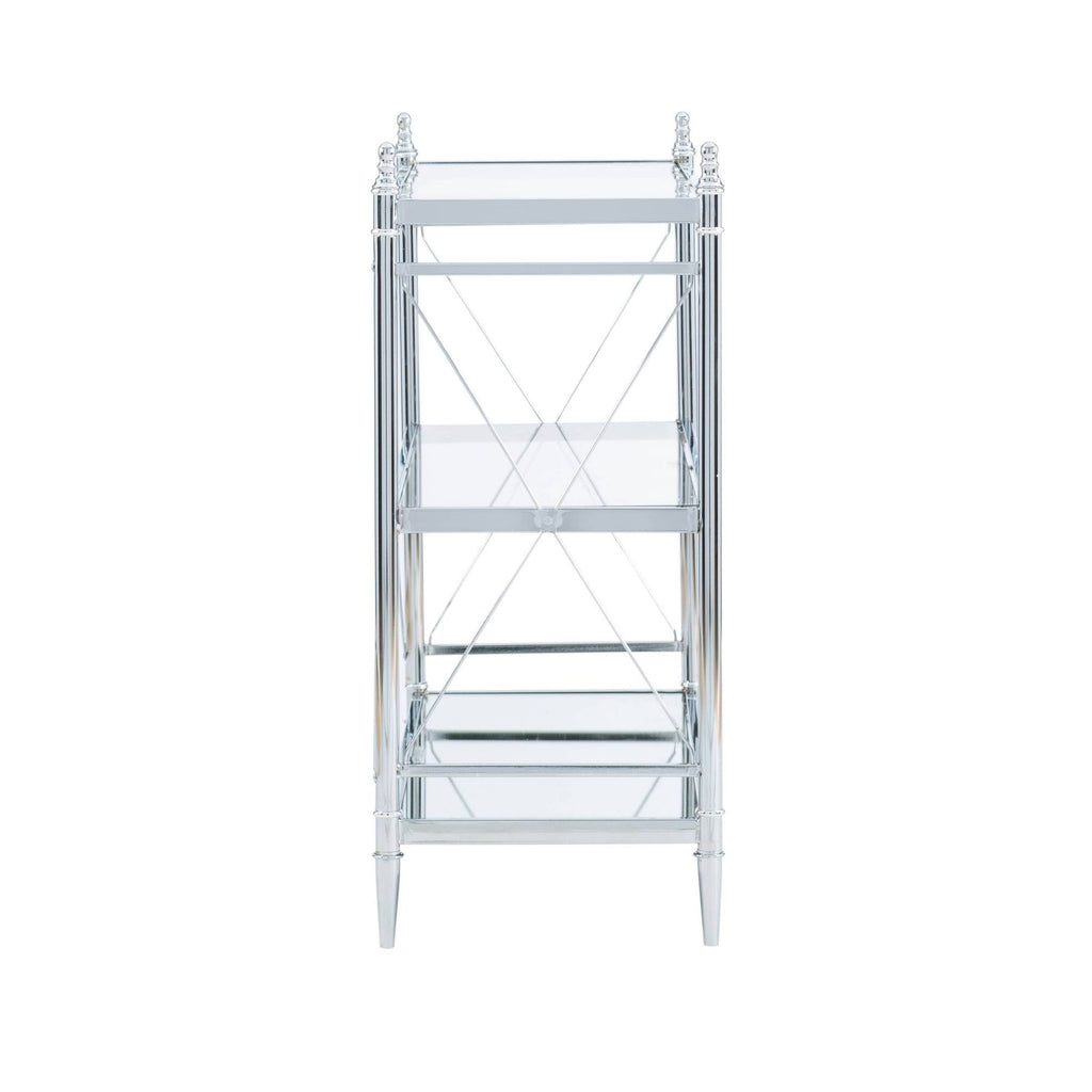 Chrome and Glass Floor Console X91896