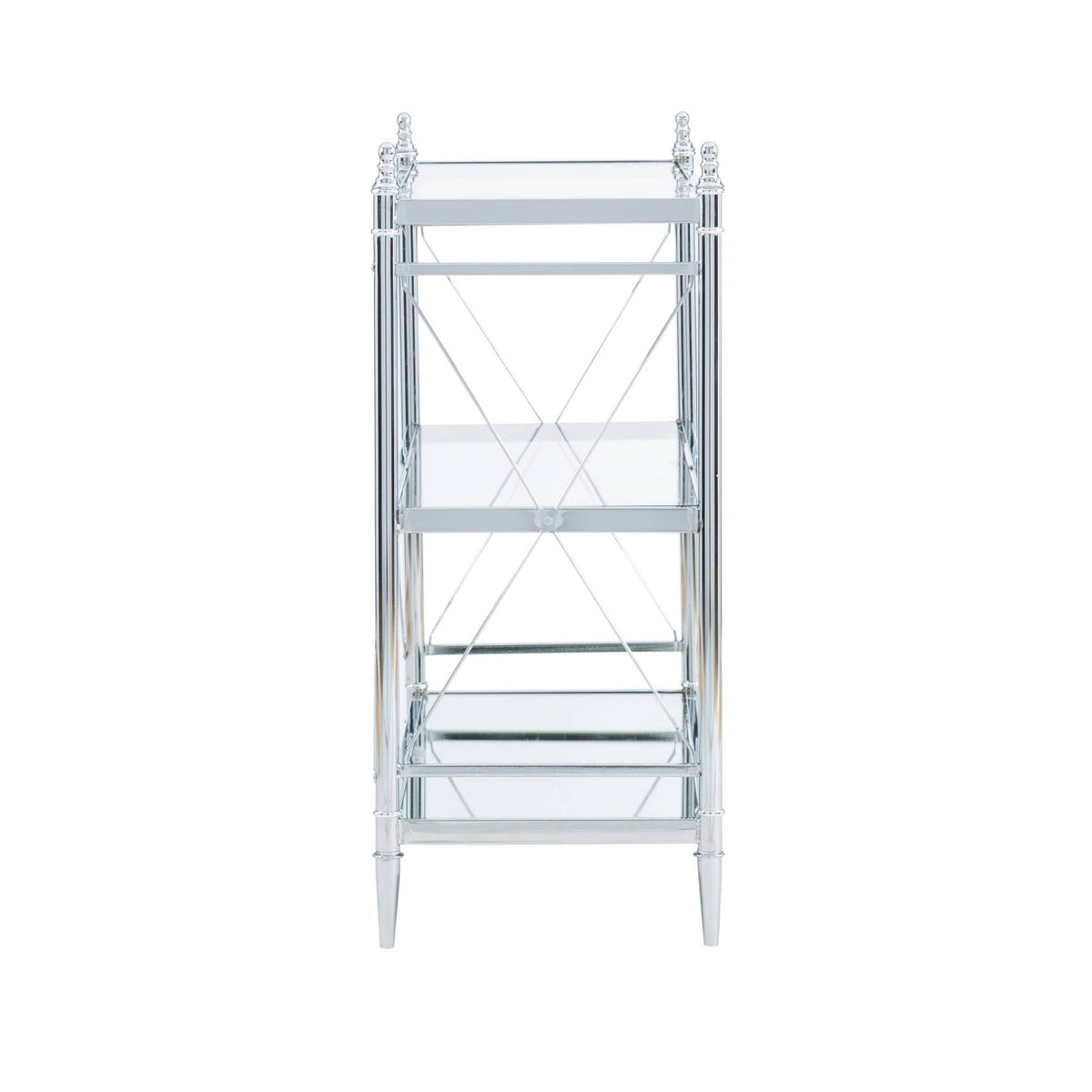 Chrome and Glass Floor Console X91896