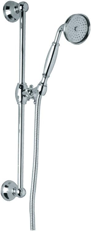 Polished Chrome Hand Shower Set with Slide Bar, Hose and Wall D241