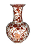 Ball Vase with Red Coral Pattern F37489