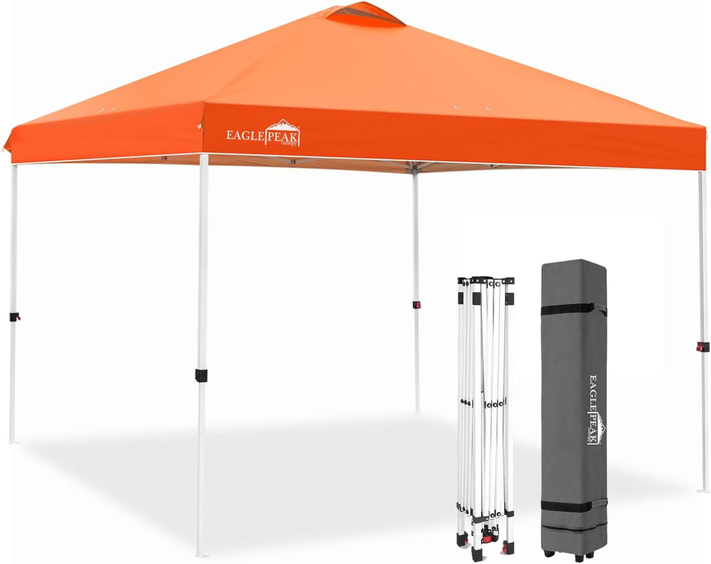 10' x 10' Light Blue Pop Up Canopy Tent with Wheeled Carrying Bag P685899