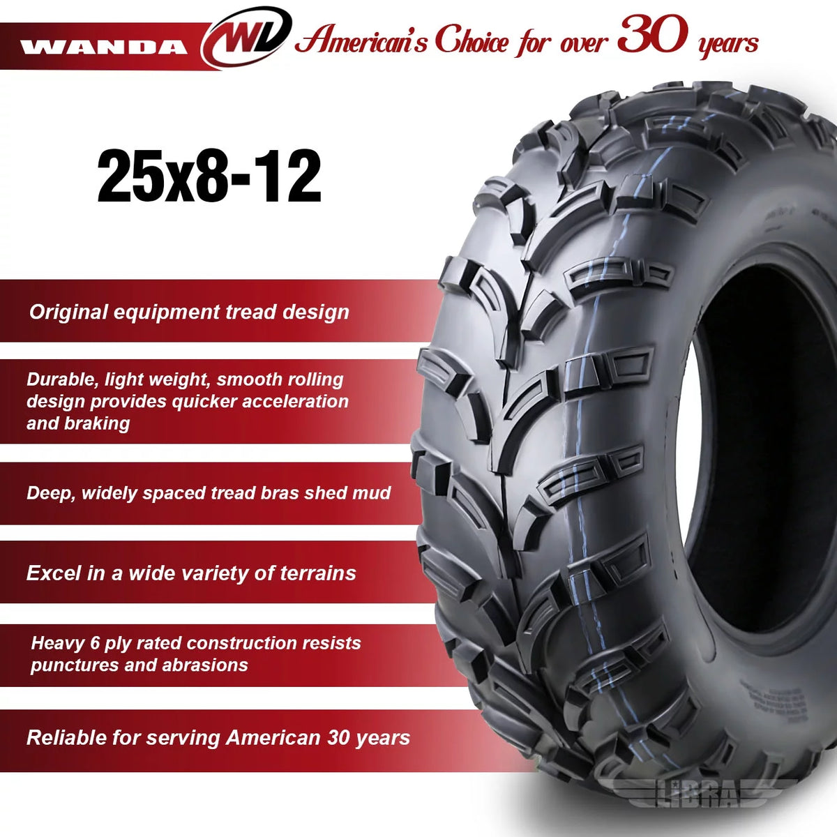 ATV Tire 25x8-12 6PR L96967