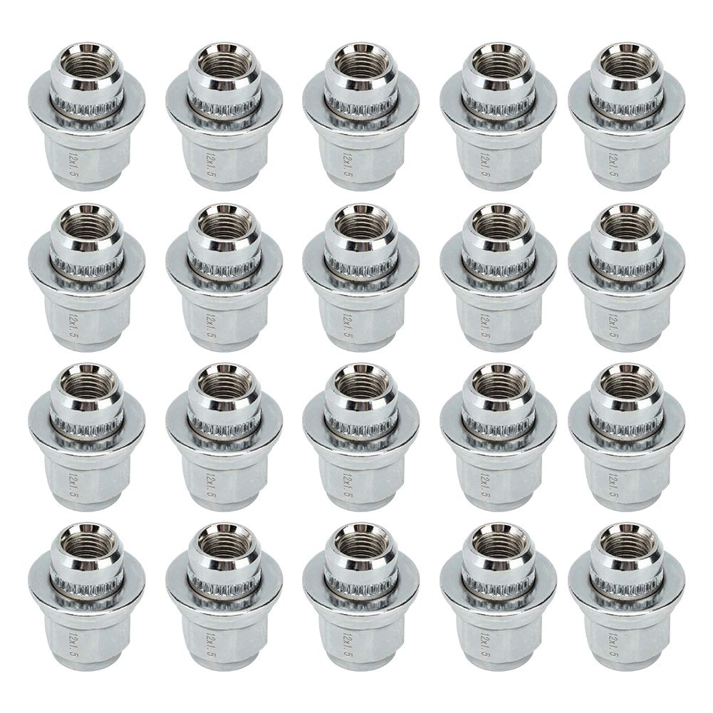 Silver Steel Wheel Nut 20 Pieces Q16477