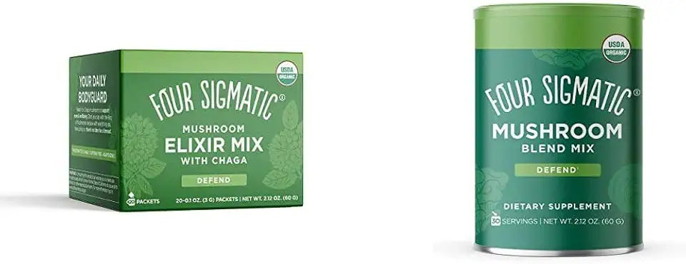 Organic Chaga Mushroom Powder Pack of 20 & 10 Mushroom Blend Mix S398795