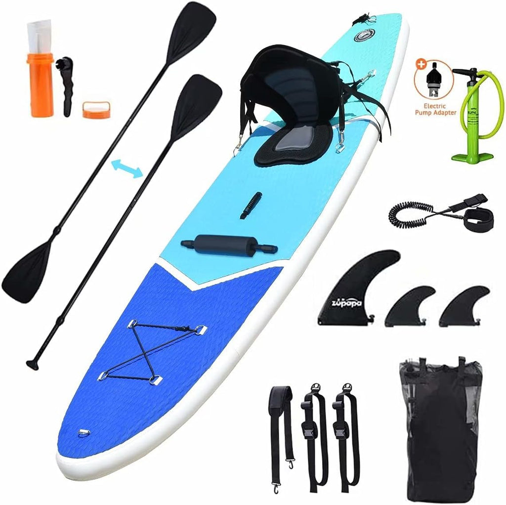Inflatable Paddle Board 10FT Stand Up Paddleboard with Kayak Seat Non-Slip Deck M41558