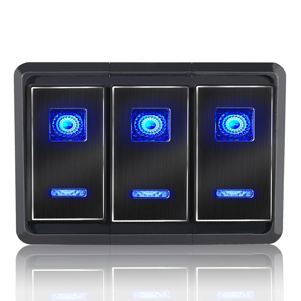 12V/24V 4 Gang Blue LED Toggle Switch Panel Pack of 2 F119039