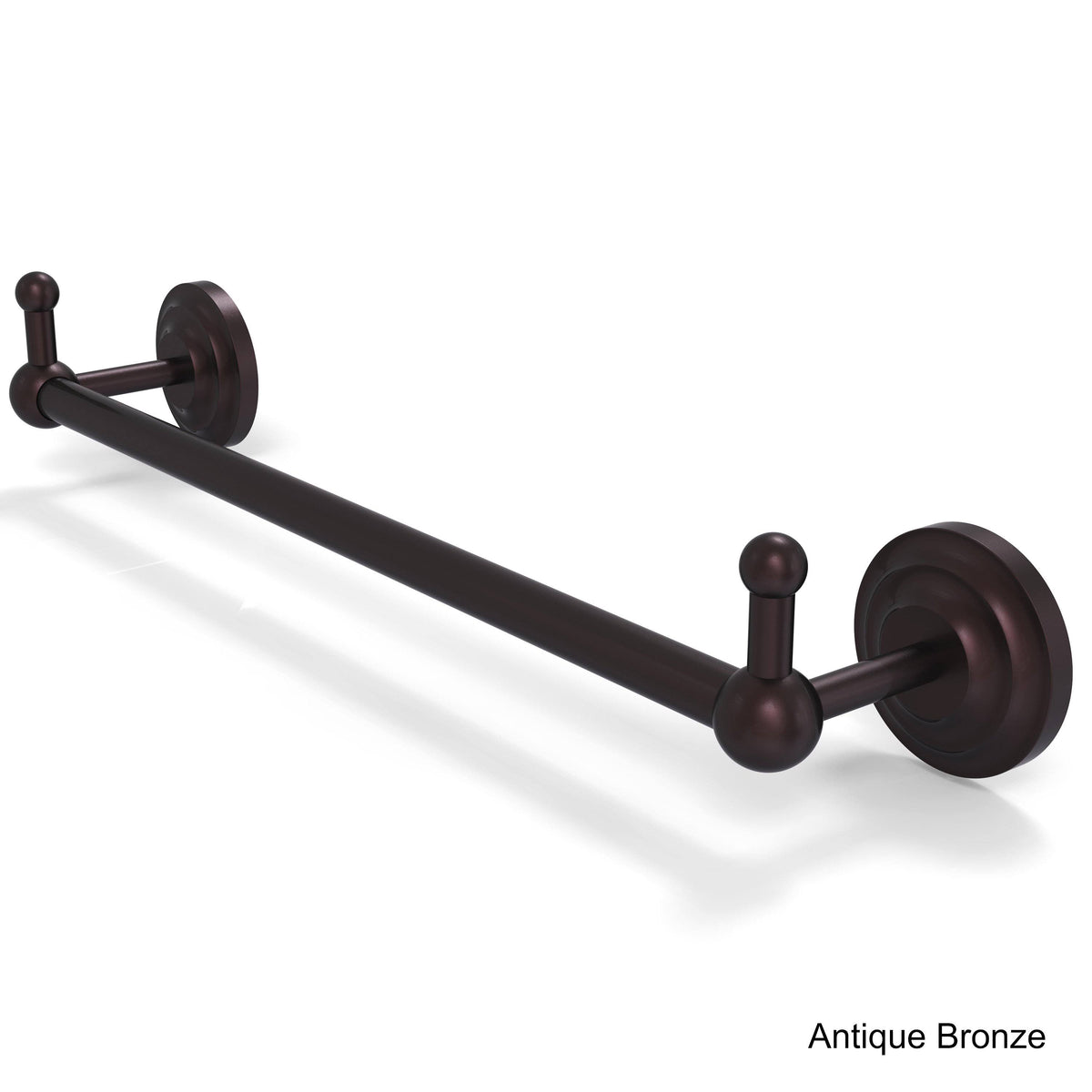 Satin Nickel 24 inch Towel Bar with Integrated Hooks Z753243