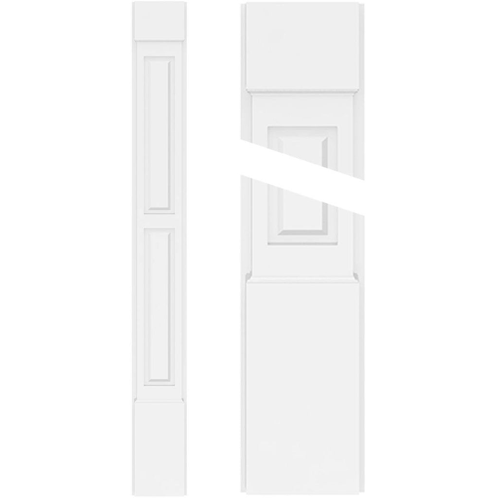 Two Equal Raised Panel PVC Pilaster with Standard Capital & Base (Pair) Y4951