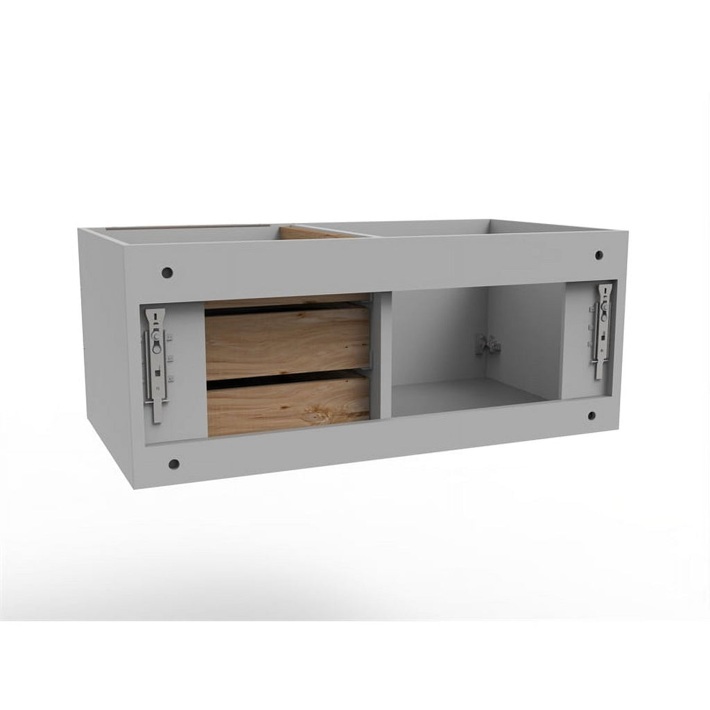 Gray Wood Floating Vanity Base P895