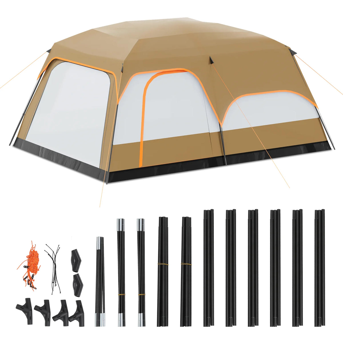 Extra Large 5-8 Person 2 Room 3 Door Waterproof Double Layer Tent R178