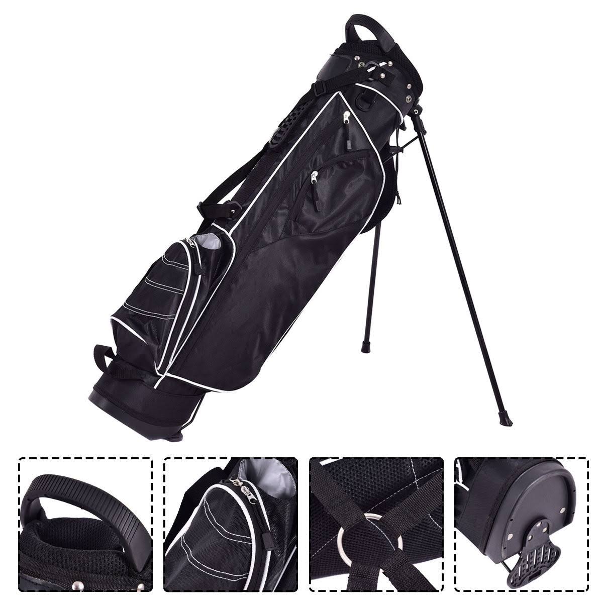 Black Golf Stand Cart Bag with 4 Way Divider B456