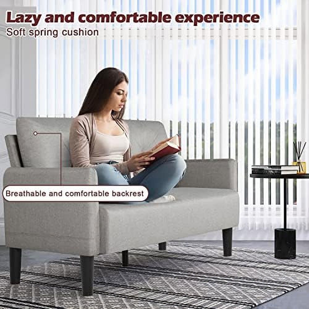 Compact 2-Seat Fabric Loveseat Sofa with USB Charging Ports D586517