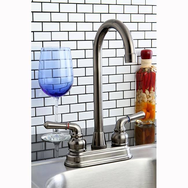 Chrome Polished Brass Two-Handle Centerset High-Arch Bar Faucet C371903