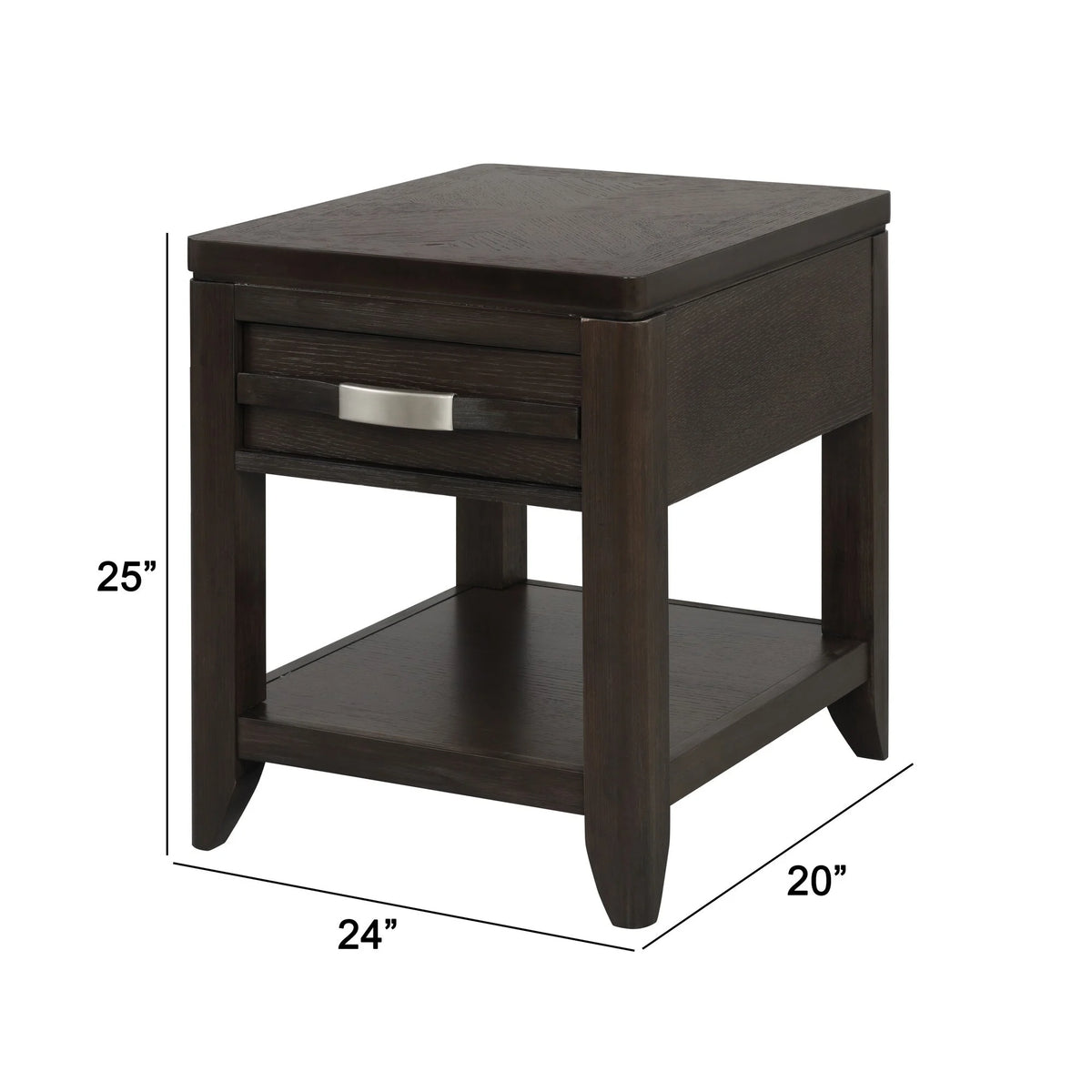 Espresso Brown Acacia Wood Side End Table Q484